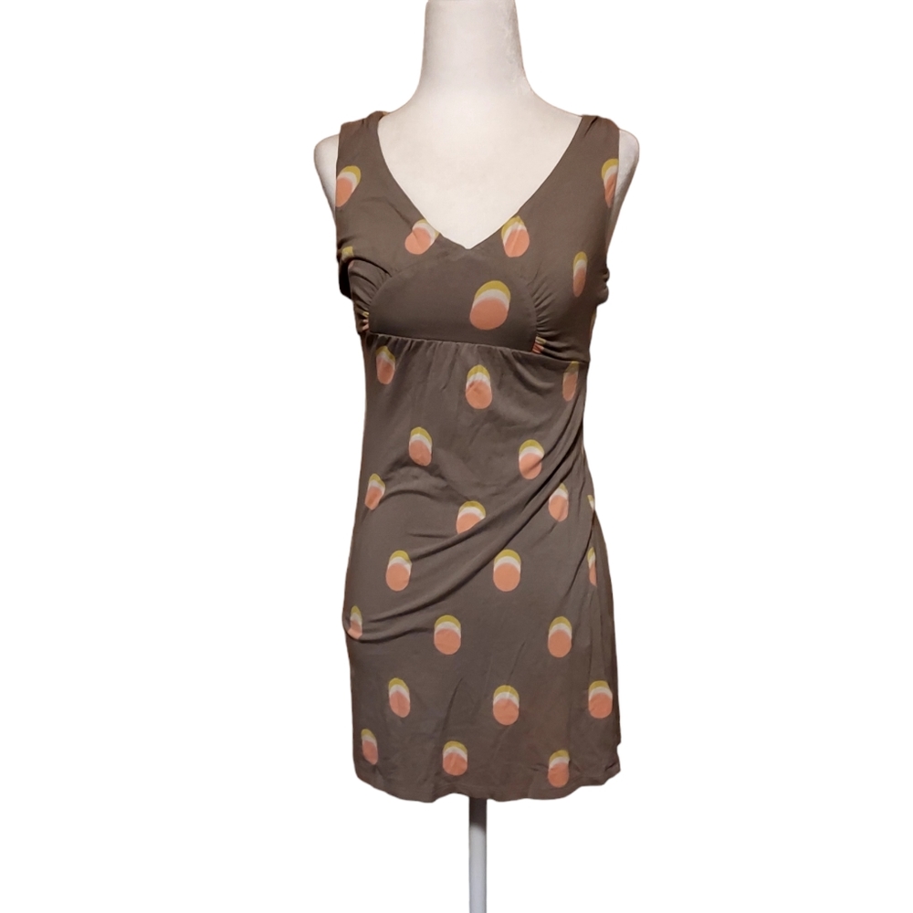 Boden 2p Mini Dress Tank Grey Body Con Fit Flare Sweetheart Neck Polka-d…